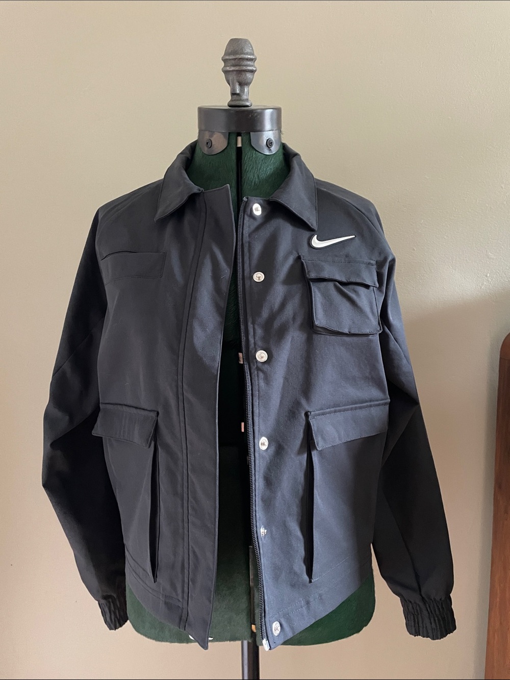 Nike Sportswear Black Utilitarian Jacket with Swoosh XS